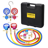 FavorCOOL front manifold gauges showing ports and valves for accurate diagnostics