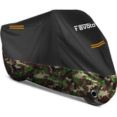 Favoto front view of folded cover in storage bag showing compact portability
