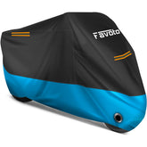 Favoto front view showing full motorcycle coverage and weather protection