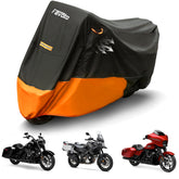 Favoto front view of cover on Harley showing full protective fit and security