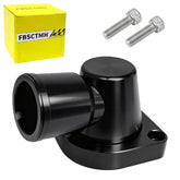 FBSCTMH front view of billet thermostat housing showing rotatable outlet and compact design benefit