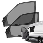 Federedevo front door screen on Sprinter showing sealed fit and ventilation benefit