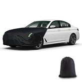 Federedevo front view on sedan showing full hood protection and neat fit