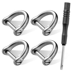 FEGVE front view of 4-pack titanium D-rings showing compact design and durability