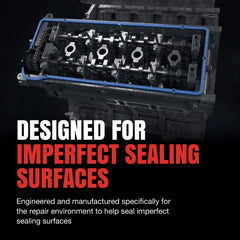 Fel-Pro close-up of rubber sealing bead highlighting compression and leak resistance