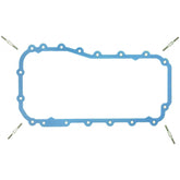 Fel-Pro front view of oil pan gasket set showing overall kit, clear fit and composition