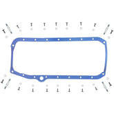 Fel-Pro front view of oil pan gasket showing full one-piece shape and fit