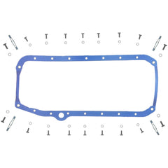 Fel-Pro front view of oil pan gasket showing full one-piece shape and fit