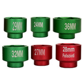 Felisbieti front view of 6-piece socket set showing sizes and benefits