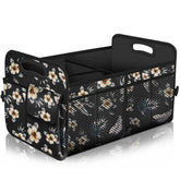 Femuar front view showing hibiscus print and large storage capacity benefit