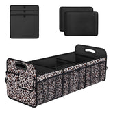 Femuar front view leopard print organizer showing roomy 90L capacity benefit