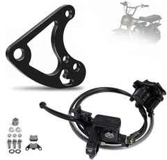Feralmoto front view of full hydraulic brake kit showing complete components and upgrade benefit