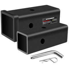 Fetechmate front view of complete hitch adapter set showing versatility