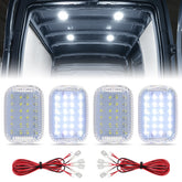 FetonAuto front view of four LED cargo lights showing complete kit and benefits