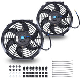 FGJQEFG front view of both slim fans showing mounting hardware and compact design benefit