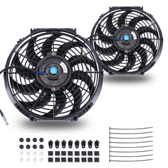 FGJQEFG front view of 12-inch fan showing slim profile and high airflow benefit