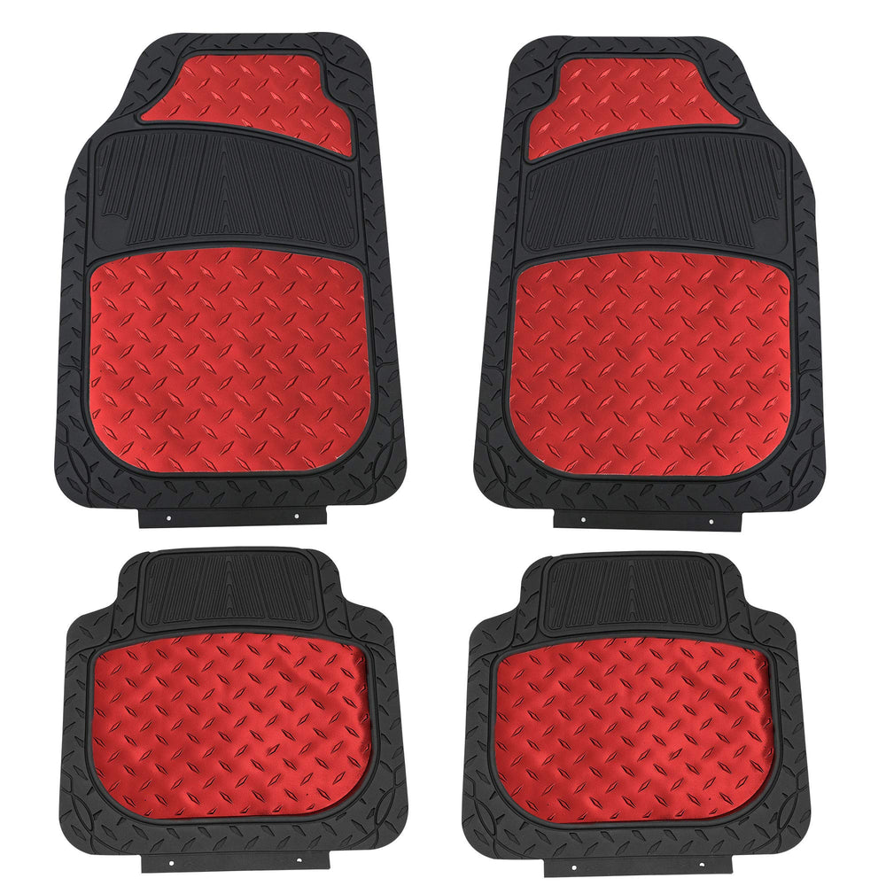 FH Group front packaging of red universal floor mats showing full set and value
