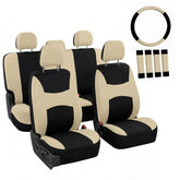 FH Group front seat cover straight-on view showing full protection and improved look