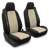 FH Group beige front seat covers full set shown installed protecting upholstery