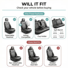 FH Group rear split bench cover showing fold compatibility and easy access