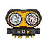 Fieldpiece GS422F front view showing gauges and ports, durable jobsite benefit