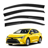 FIILINES front view of Corolla rain guards showing sleek fit and improved protection