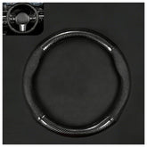 Fiknonk front view of steering wheel cover showing carbon fiber style and sleek design benefit