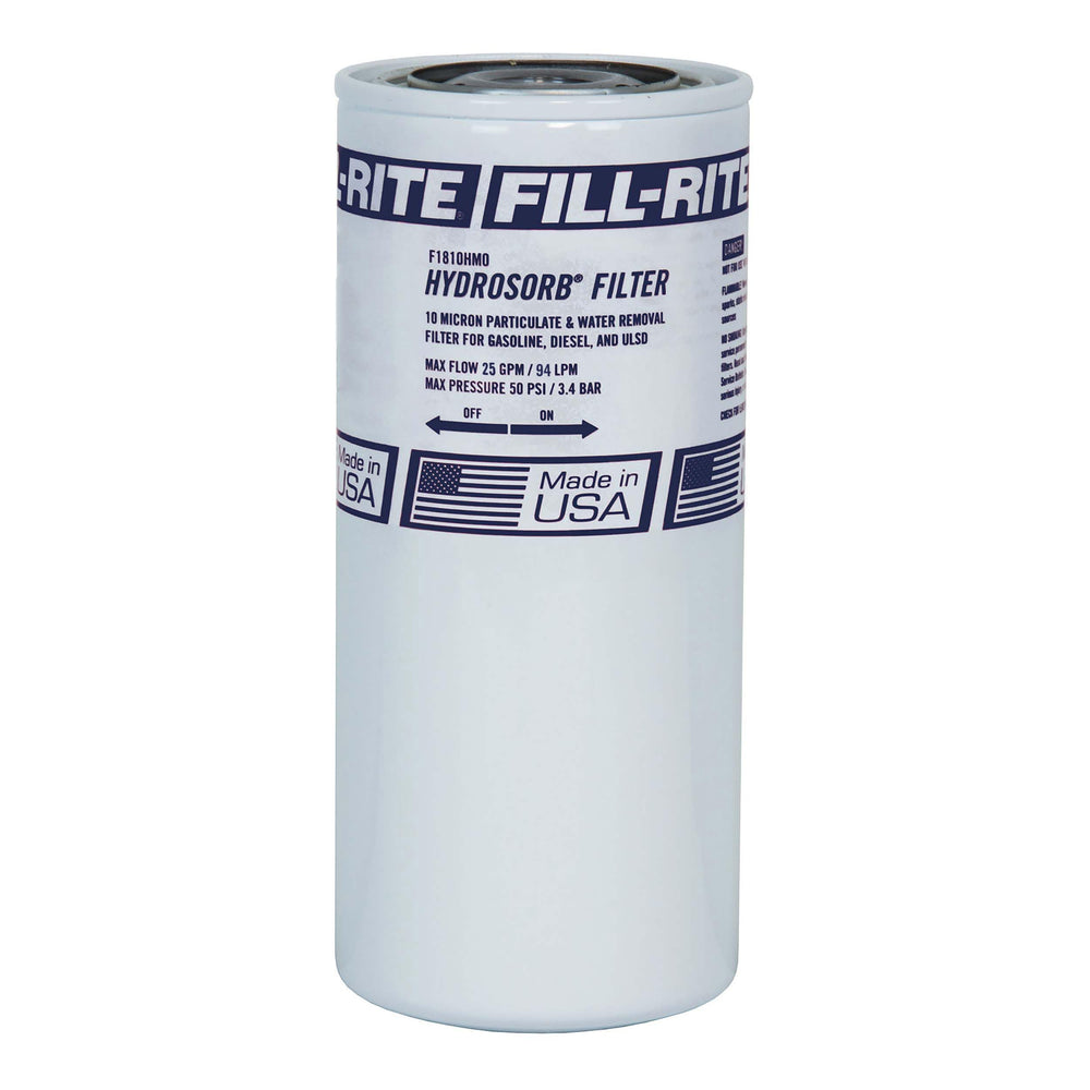 Fill‑Rite F1810HM0 front view showing threaded connection and durable housing for quick swap