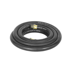 Fill-Rite front view of hose assembly showing male ends and anti-kink spring guard, improves handling
