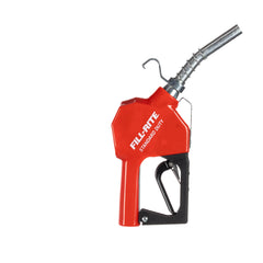 Fill-Rite close-up of the 13/16" spout and red jacket highlighting secure fuel delivery