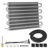 FILTERUP front view aluminum cooler showing core and fittings for improved cooling