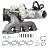 FILTERUP turbocharger front view showing inlet and outlet, improves boost recovery