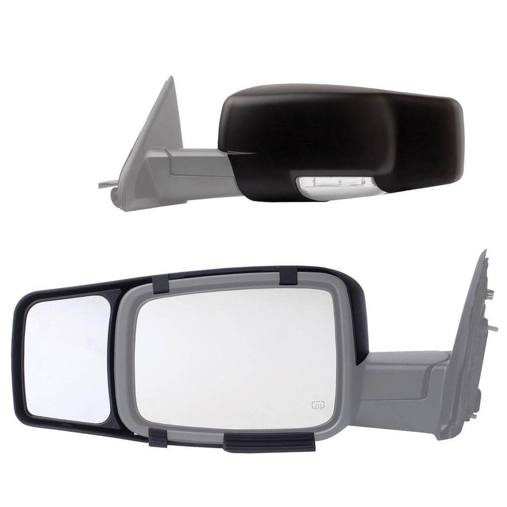 Fit System mirror front view showing full extension and clean fit for street visibility