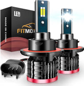 FITMOTORS front packaging showing two H13 bulbs and pack benefit bright output