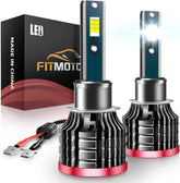FITMOTORS H1 bulbs front view showing compact plug-and-play design and fit