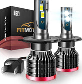 FITMOTORS H4 front view showing plug-and-play base and bright optics for easy upgrade