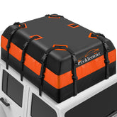 FIVKLEMNZ front view packed rooftop bag showing large capacity and quick setup