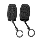 FJMDZVRG front view of mecha armor key fob cover showing buttons and fit benefit