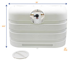 Flame King top hatch opened showing individual valve access for fast maintenance