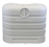 Flame King front view showing clean white dual-tank protection and tidy appearance