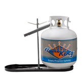 Flame King front view dual rack showing secure twin tank hold benefit