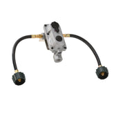 Flame King front assembly showing compact regulator and fittings for easy installation