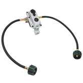 Flame King regulator front view showing compact design and easy connections