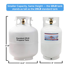 Flame King side label with DOT markings and capacity details for regulatory confidence