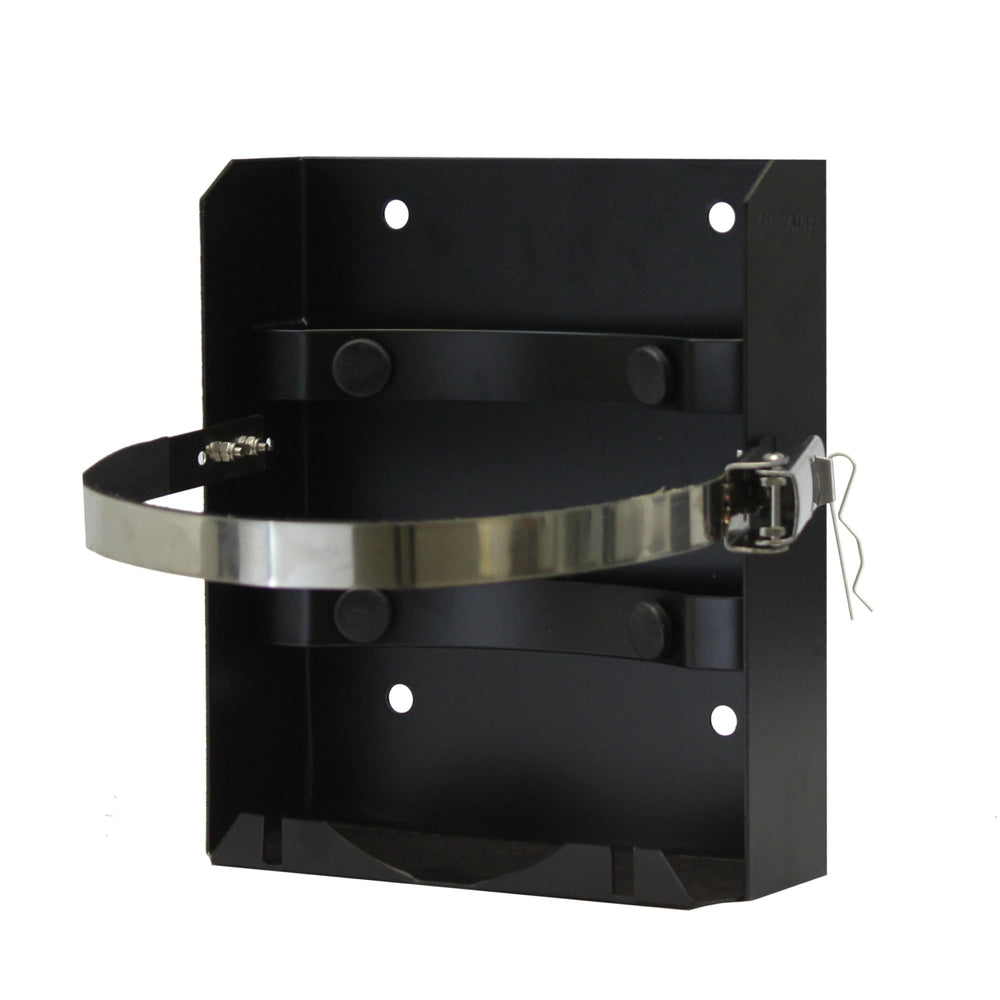 Flame King front view of bracket showing secure tank hold and peace of mind