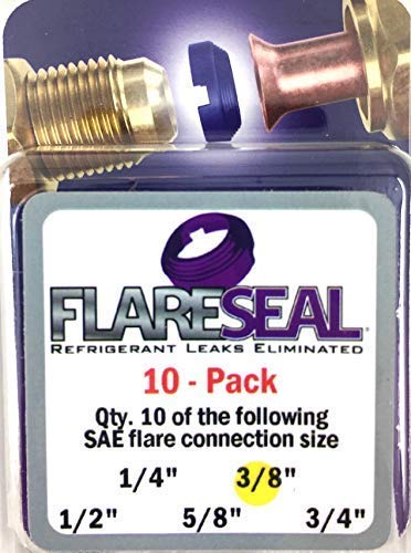 FlareSeal front packaging showing brand and 3/8" leak prevention benefit