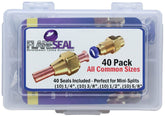 FlareSeal starter pack front view showing kit contents and benefit of leak prevention