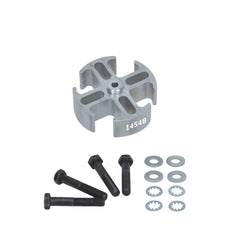 Flex-A-Lite spacer kit front view showing aluminum spacer and hardware for correct fan positioning
