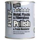 Flitz front can of metal polish paste showing label and durable packaging benefit