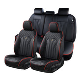 FLORICH front seat full view showing sporty black and red line and protective coverage